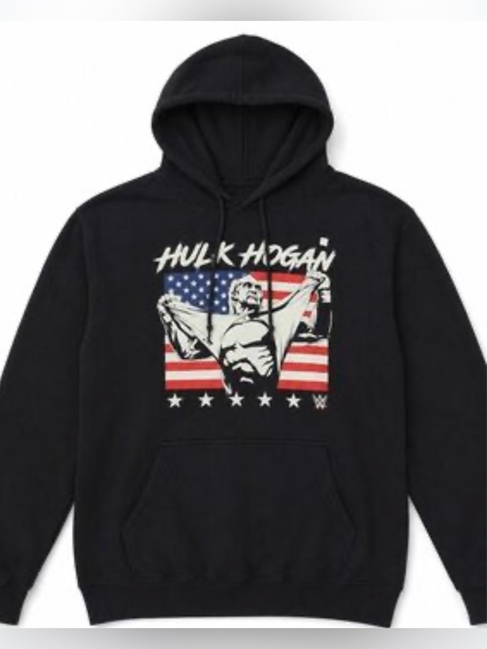 WWE Licensed Hulk Hogan Black Hoodie w/ Patriotic Graphic-XL